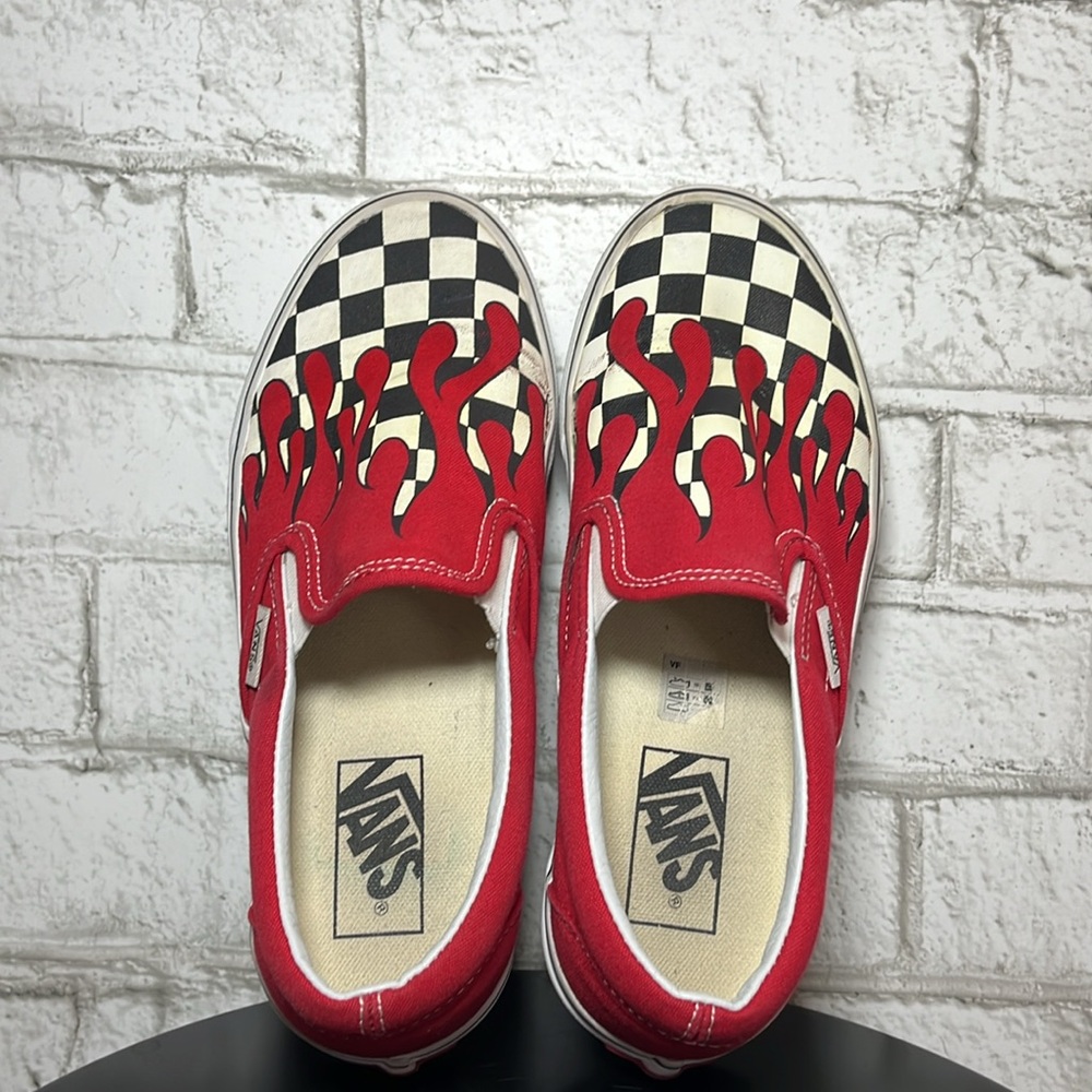 Vans Classic Slip on Drip Red black/white checkerboard - Picture 4 of 10